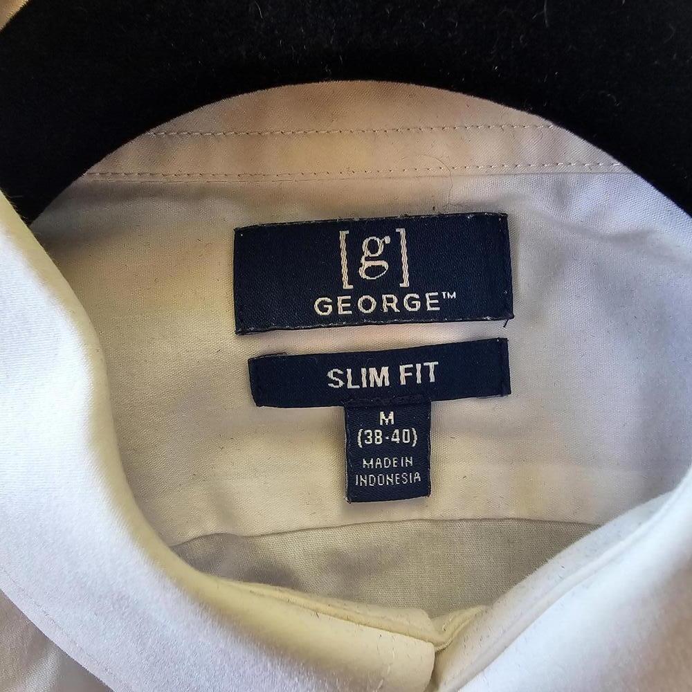 George Men's Slim Fit White Dress Shirt - Picture 3 of 4
